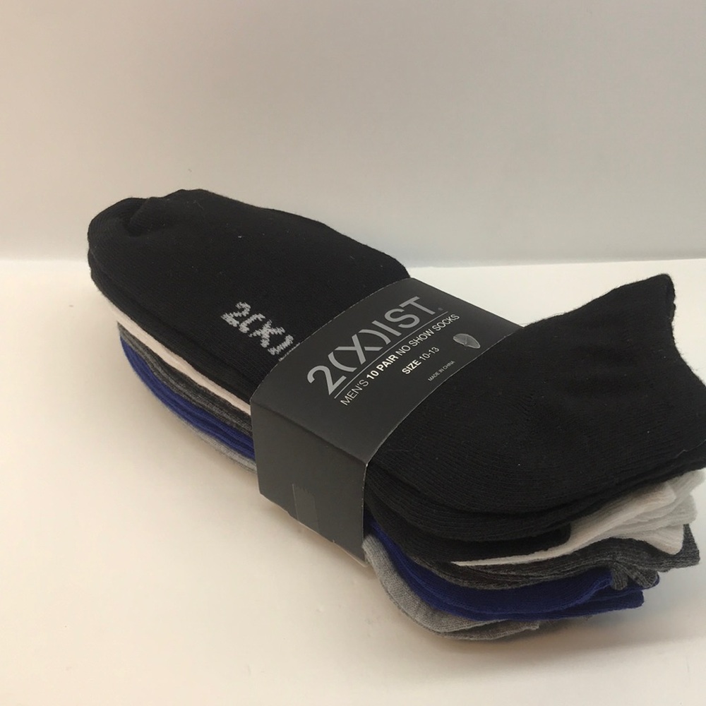 2(X)IST MENŚ 10 PAIR NO  SHOW SOCKS SIZE 10-13